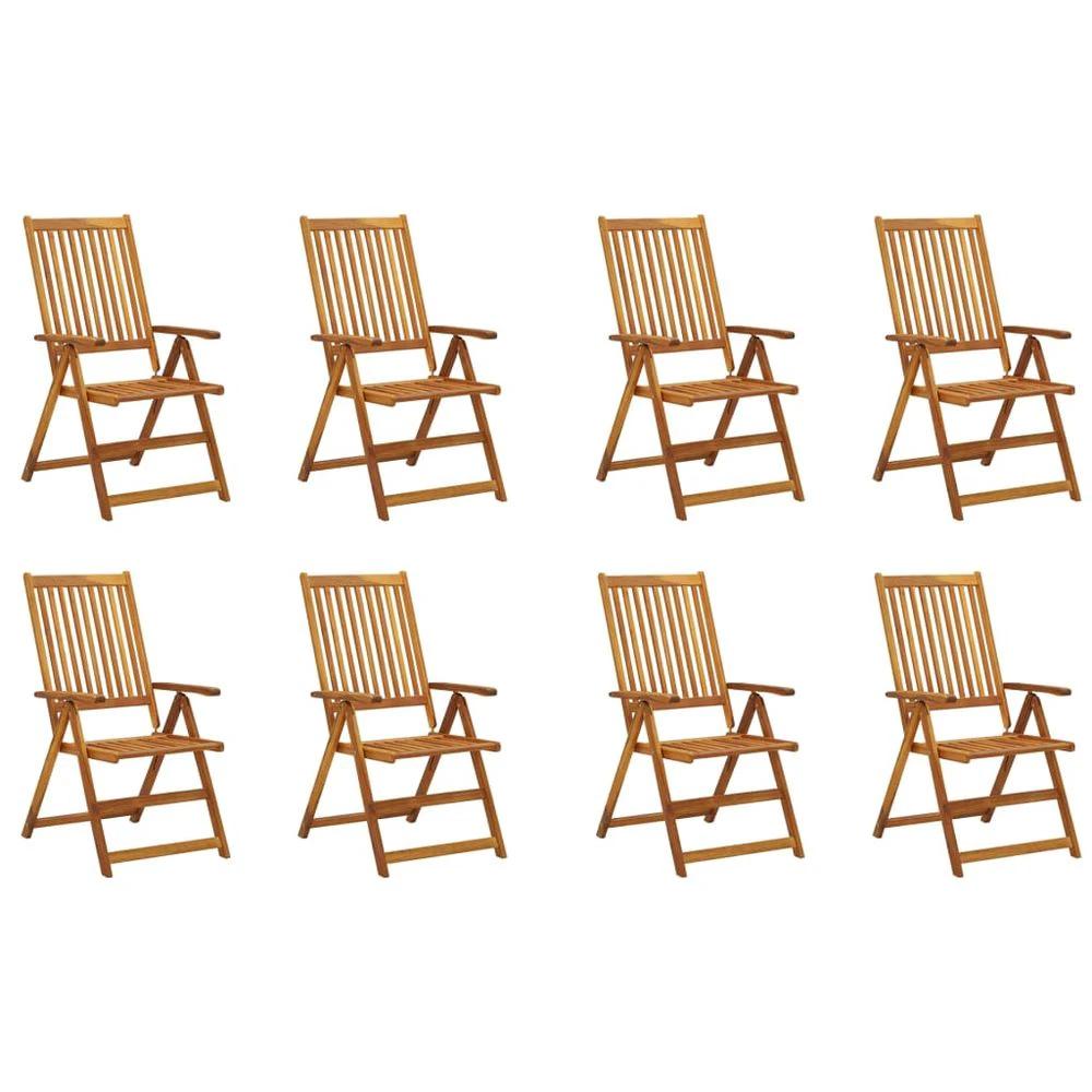 Folding Garden Chairs 2 pcs vidaXL Solid Acacia Wood Brown by vidaXL