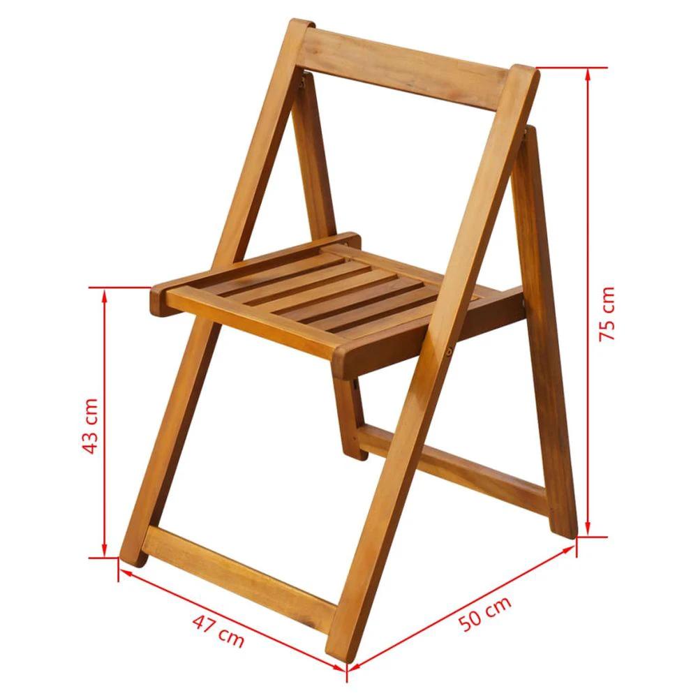 Folding Garden Chairs 2 pcs vidaXL Solid Acacia Wood by vidaXL