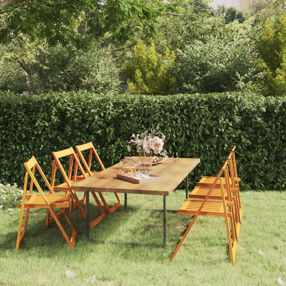 Folding Garden Chairs 2 pcs vidaXL Solid Acacia Wood by vidaXL