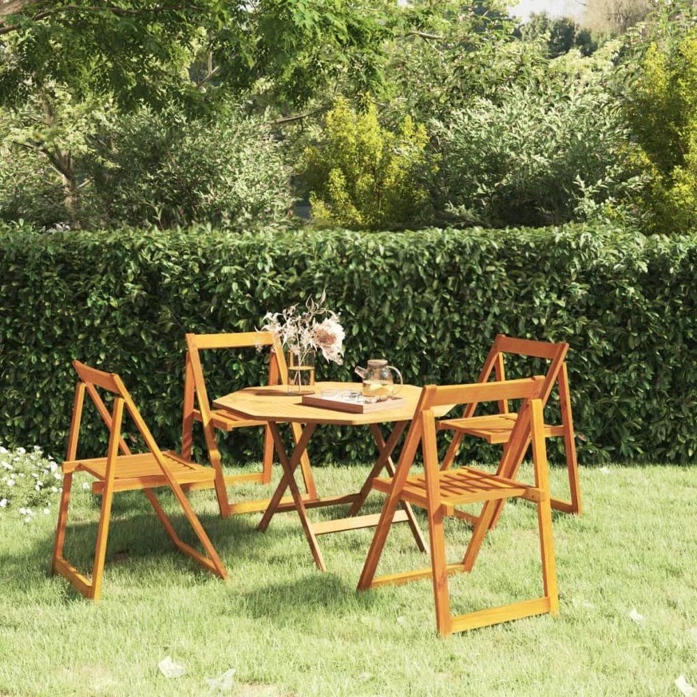 Folding Garden Chairs 2 pcs vidaXL Solid Acacia Wood by vidaXL