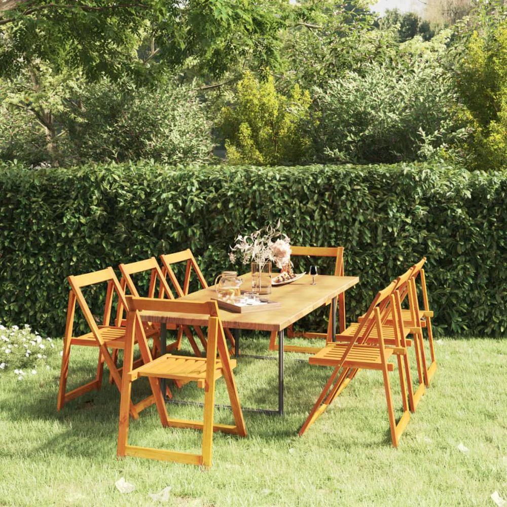 Folding Garden Chairs 2 pcs vidaXL Solid Acacia Wood by vidaXL