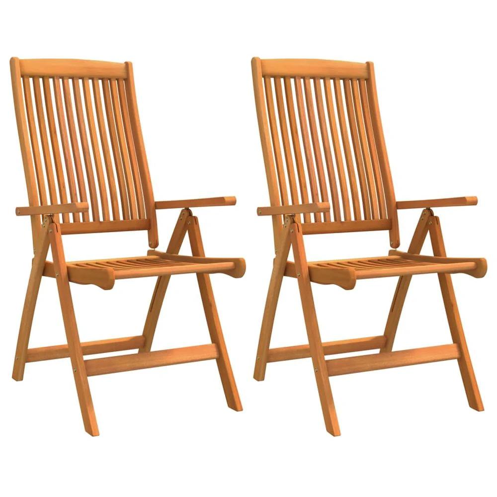 Folding Garden Chairs 2 pcs vidaXL Solid Wood Eucalyptus by vidaXL