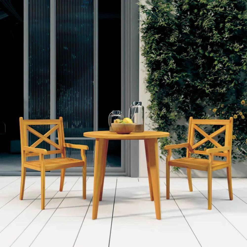 Outdoor Dining Chairs 2 pcs vidaXL Solid Wood Acacia by vidaXL