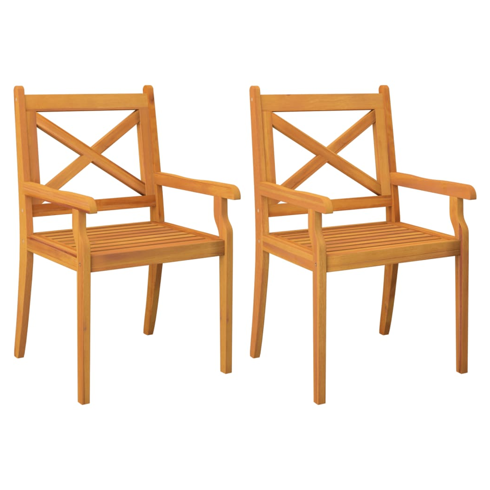 Outdoor Dining Chairs 2 pcs vidaXL Solid Wood Acacia by vidaXL