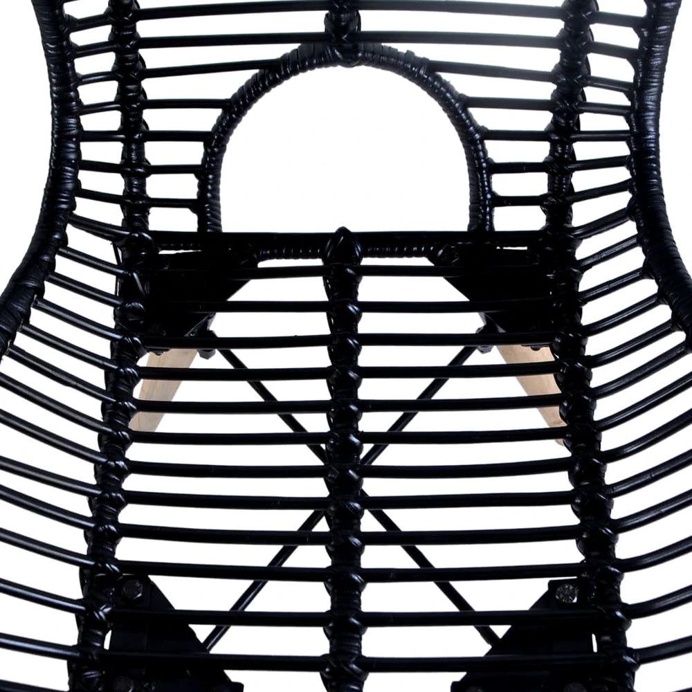 vidaXL Dining Chairs 6 pcs vidaXL Black Natural Rattan - Uncategorized Garden Chairs