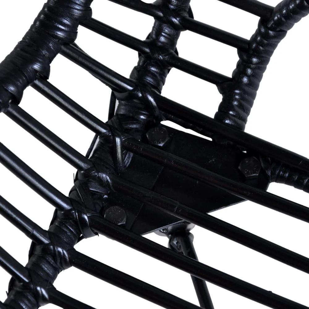 Dining Chairs 6 pcs vidaXL Black Natural Rattan by vidaXL