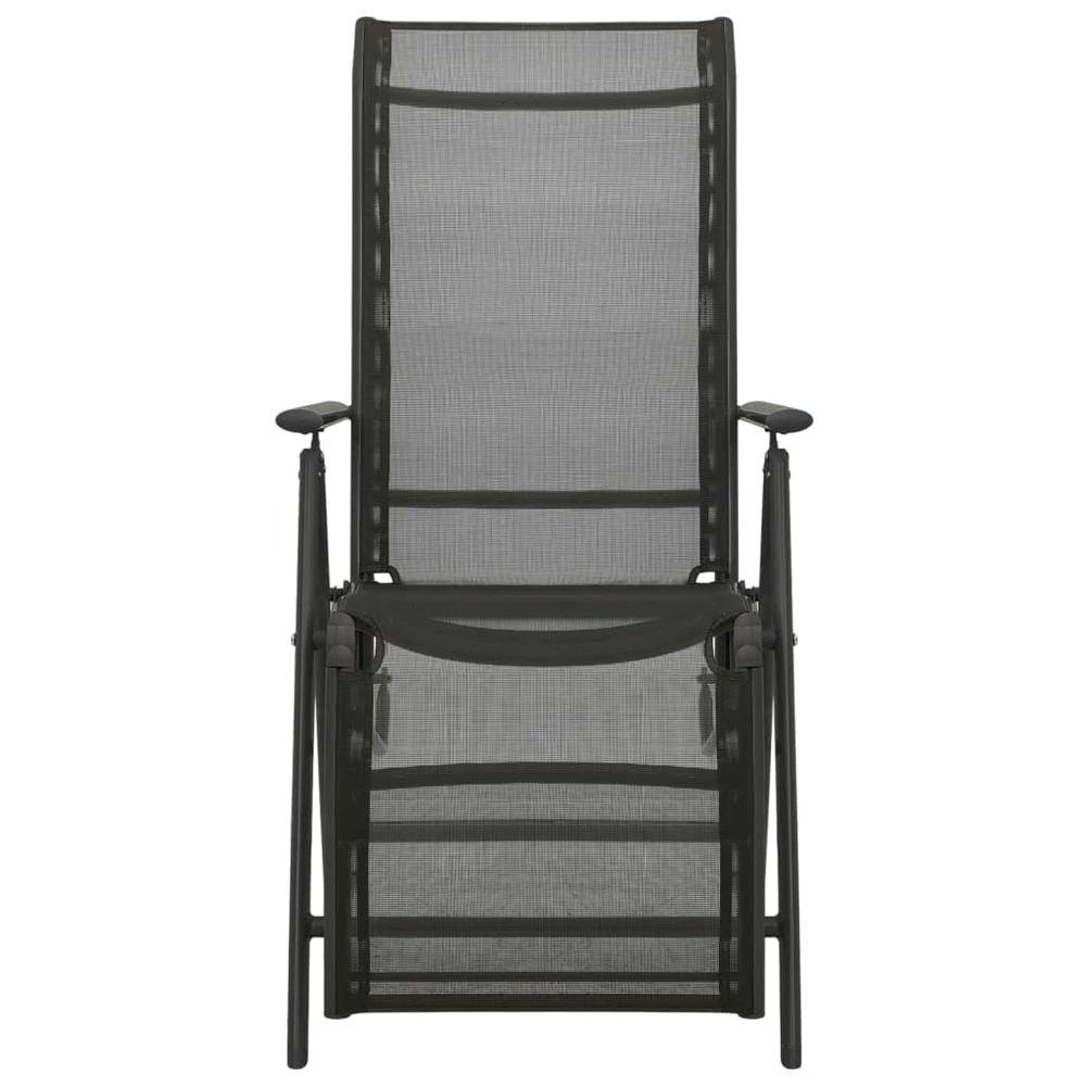 Reclining Garden Chairs 2pcs vidaXL Textilene and Aluminium Black by vidaXL