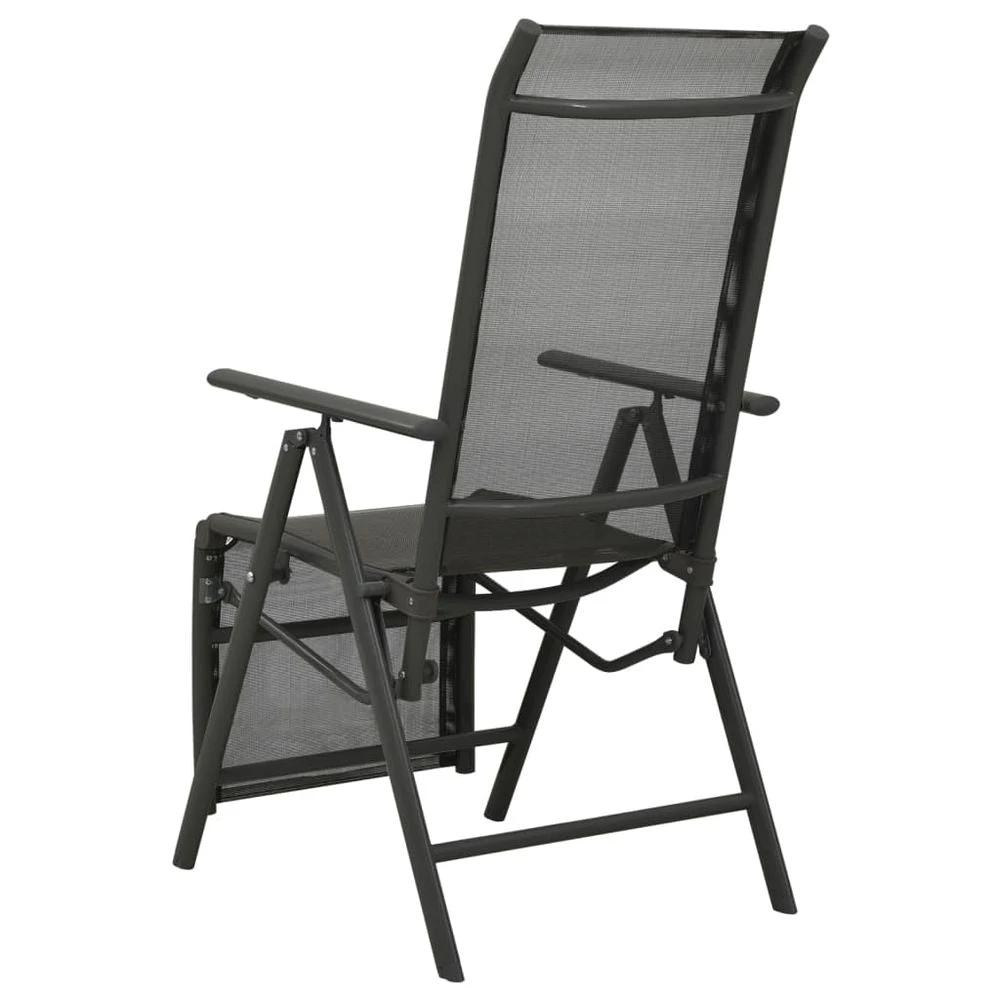 Reclining Garden Chairs 2pcs vidaXL Textilene and Aluminium Black by vidaXL