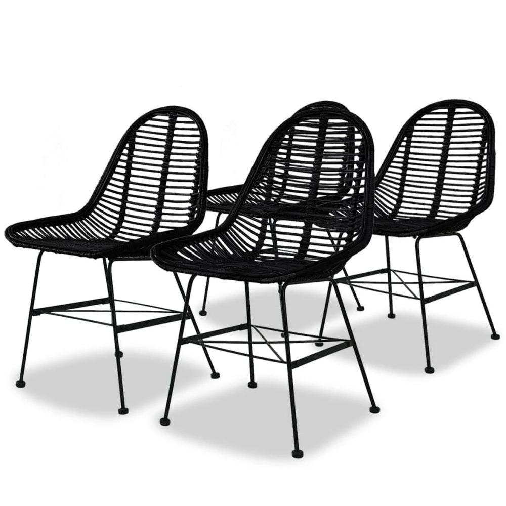Dining Chairs 6 pcs vidaXL Natural Rattan by vidaXL