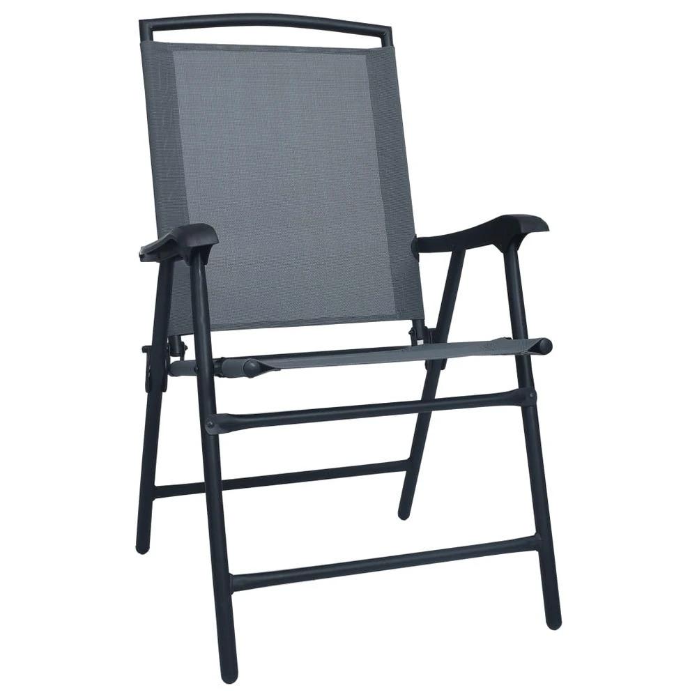 Folding Garden Chairs 2 pcs vidaXL Texilene Grey by vidaXL