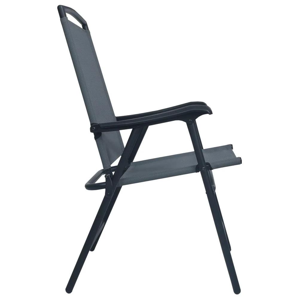 Folding Garden Chairs 2 pcs vidaXL Texilene Grey by vidaXL