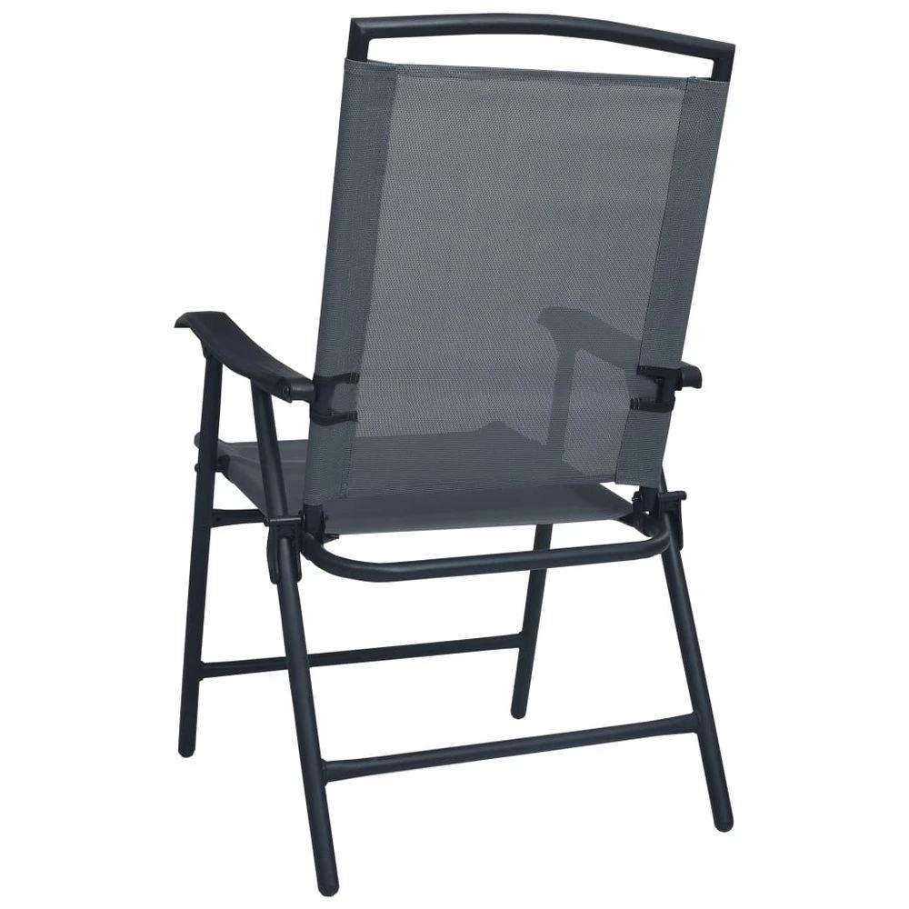 Folding Garden Chairs 2 pcs vidaXL Texilene Grey by vidaXL