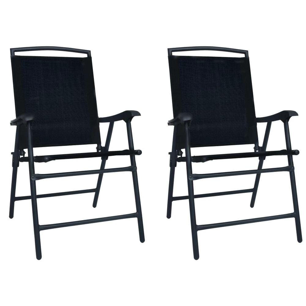 Folding Garden Chairs 2 pcs vidaXL Texilene Grey by vidaXL