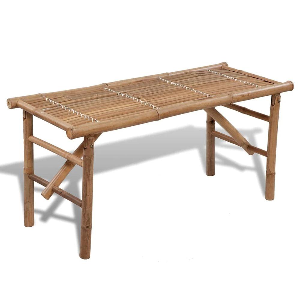 Folding Garden Bench 118 cm vidaXL Bamboo by vidaXL