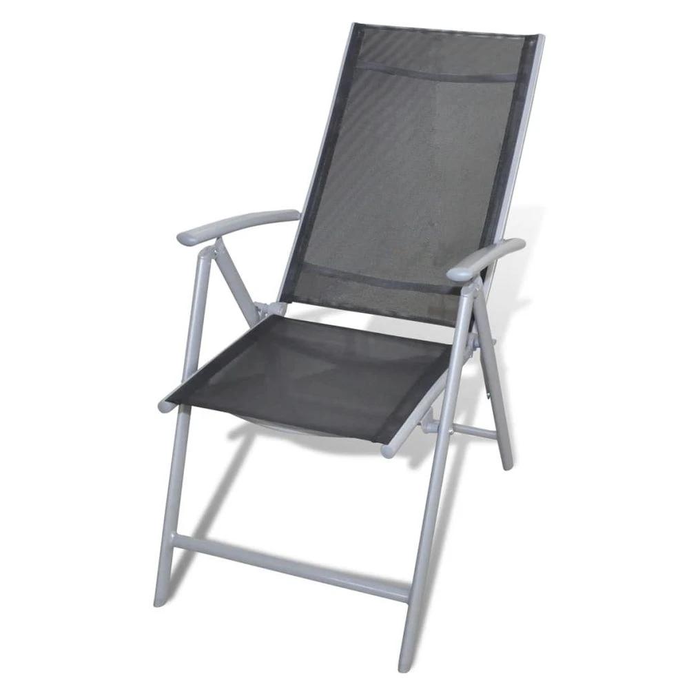 vidaXL Folding Garden Chairs 4 pcs vidaXL Aluminium - Uncategorized Garden Chairs