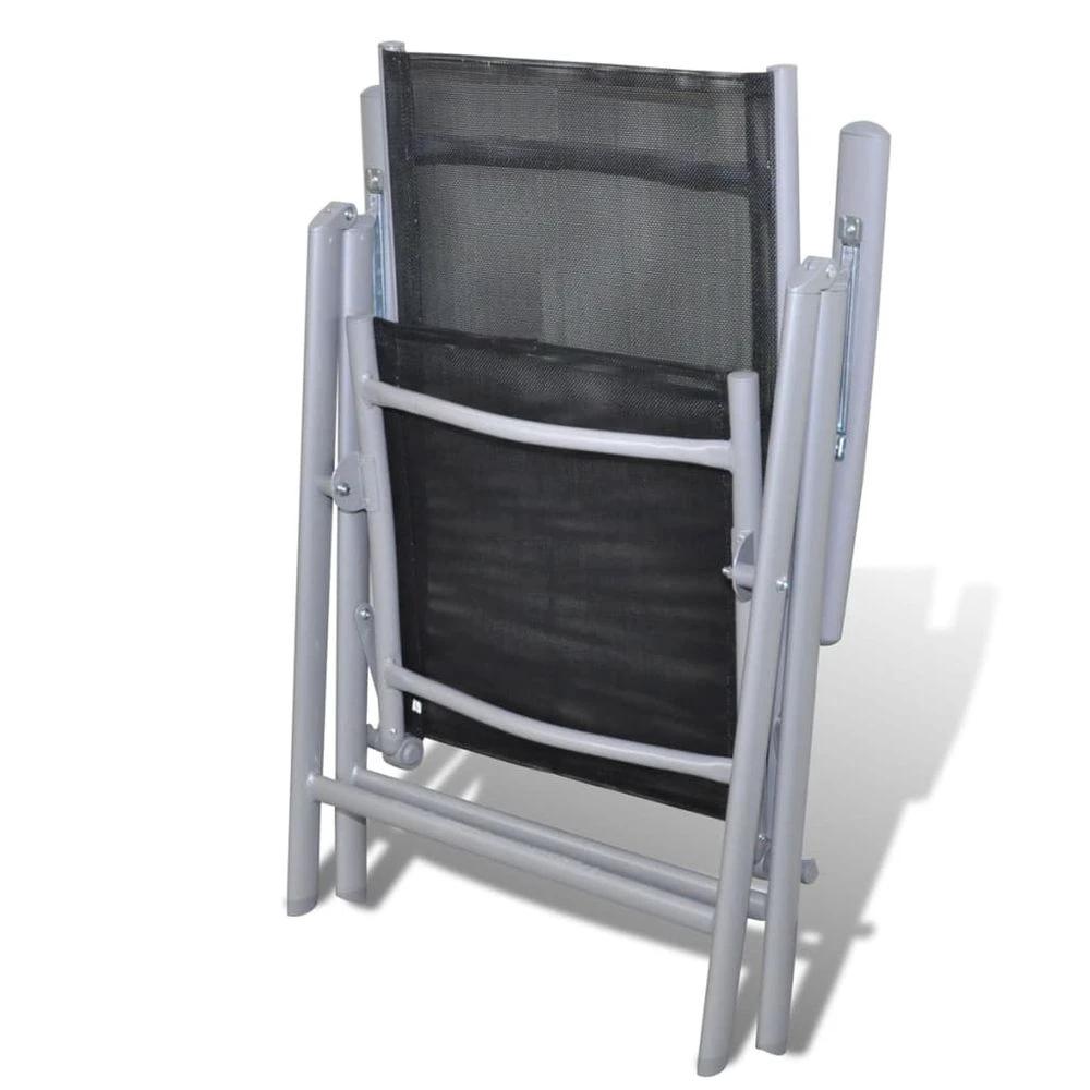 vidaXL Folding Garden Chairs 4 pcs vidaXL Aluminium - Uncategorized Garden Chairs