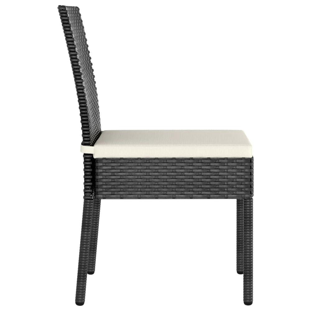 vidaXL Garden Dining Chairs 2 pcs Poly vidaXL Rattan Black - Uncategorized Garden Chairs