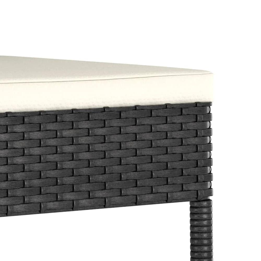 vidaXL Garden Dining Chairs 2 pcs Poly vidaXL Rattan Black - Uncategorized Garden Chairs