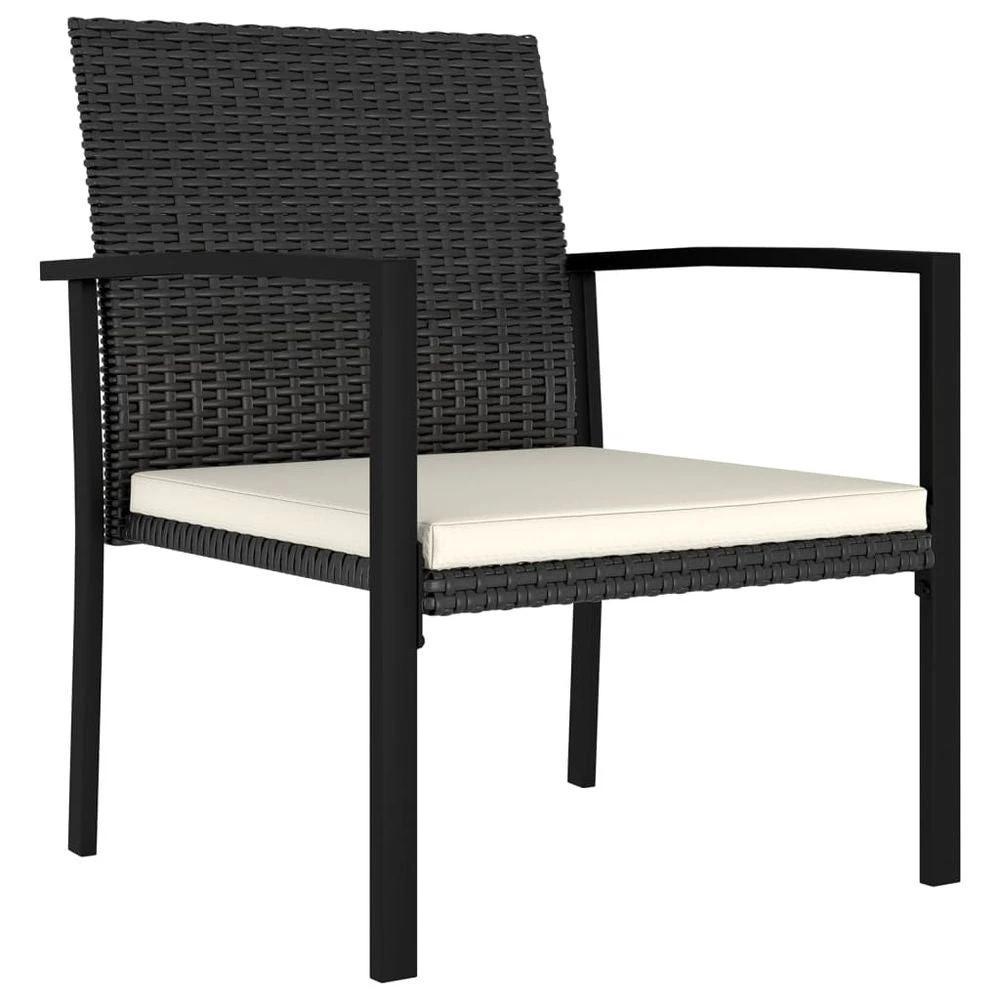 vidaXL Garden Dining Chairs 2 pcs Poly vidaXL Rattan Black - Uncategorized Garden Chairs
