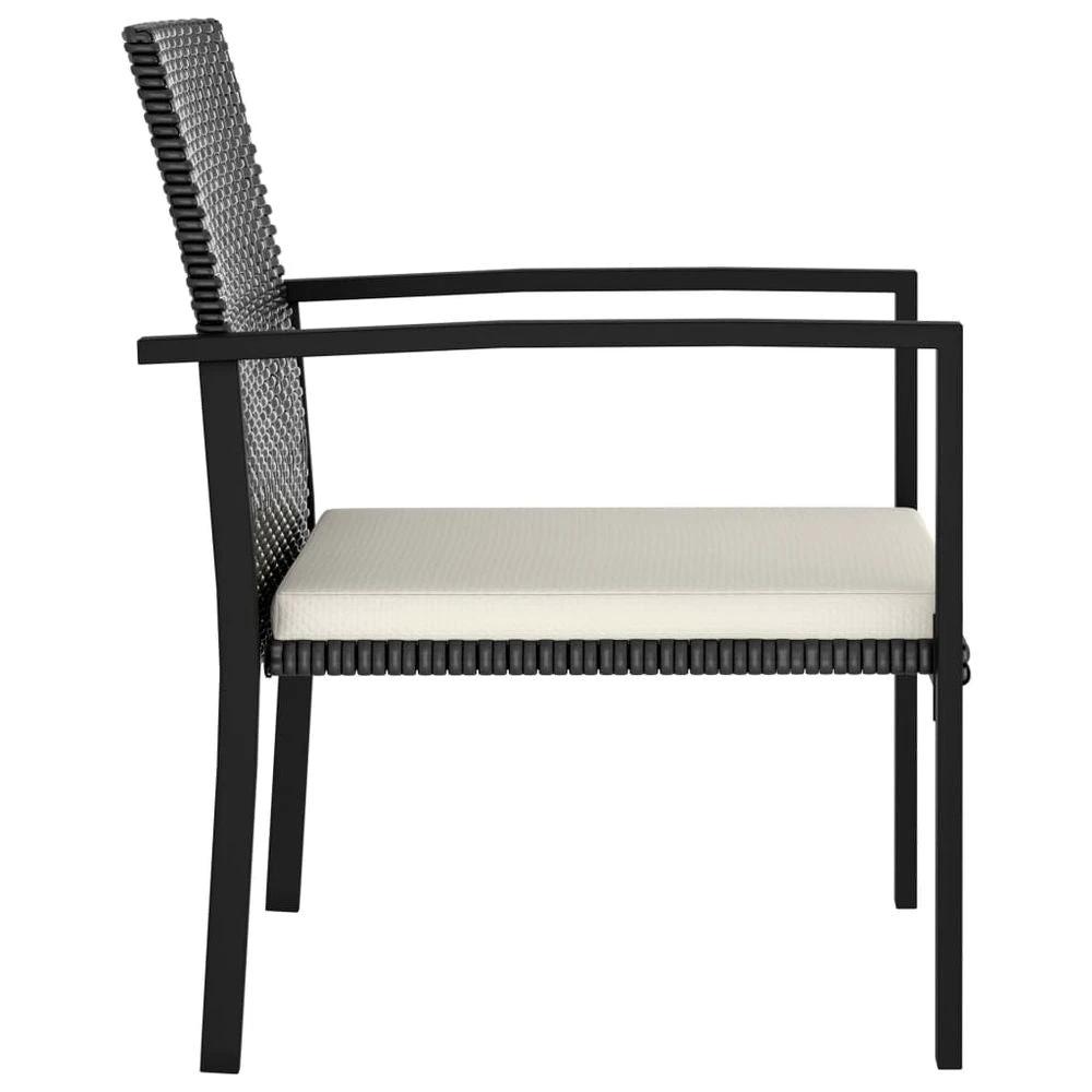 vidaXL Garden Dining Chairs 2 pcs Poly vidaXL Rattan Black - Uncategorized Garden Chairs