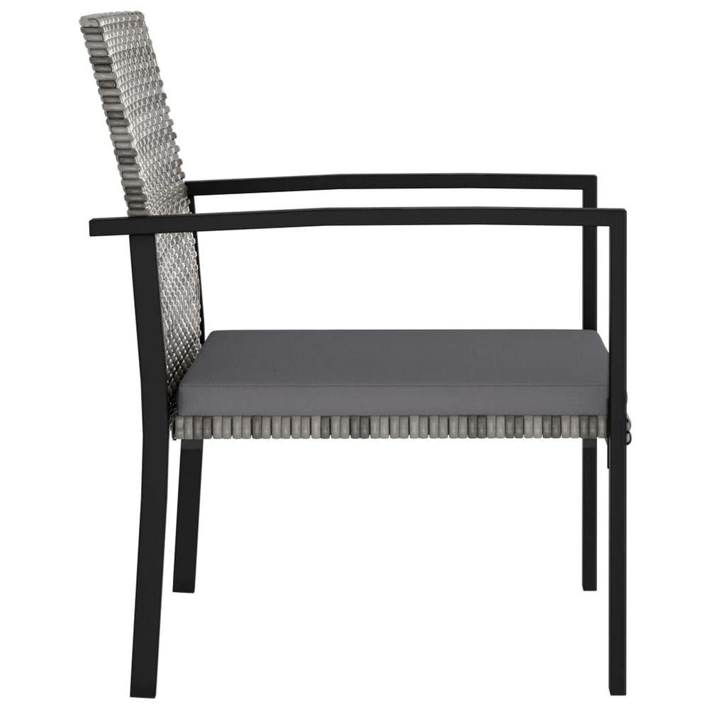 vidaXL Garden Dining Chairs 2 pcs Poly vidaXL Rattan Grey - Uncategorized Garden Chairs