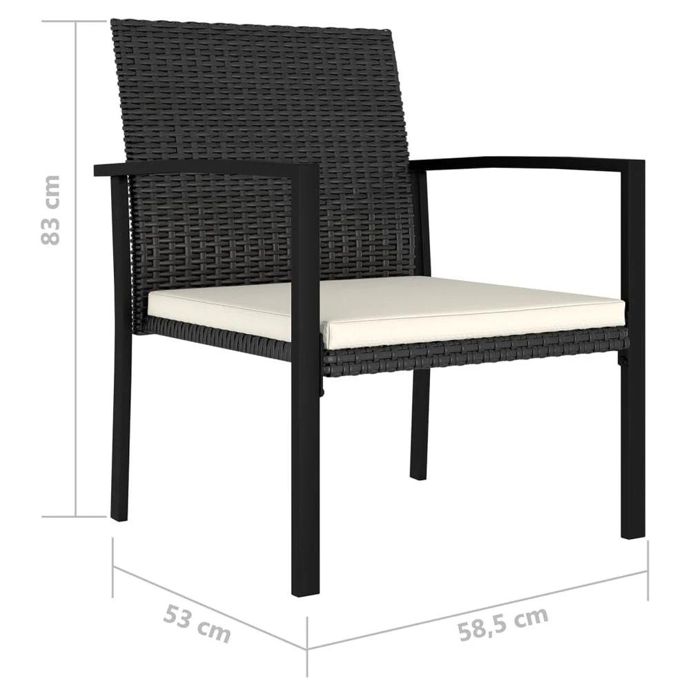 Garden Dining Chairs 4 pcs vidaXL Poly Rattan Black by vidaXL