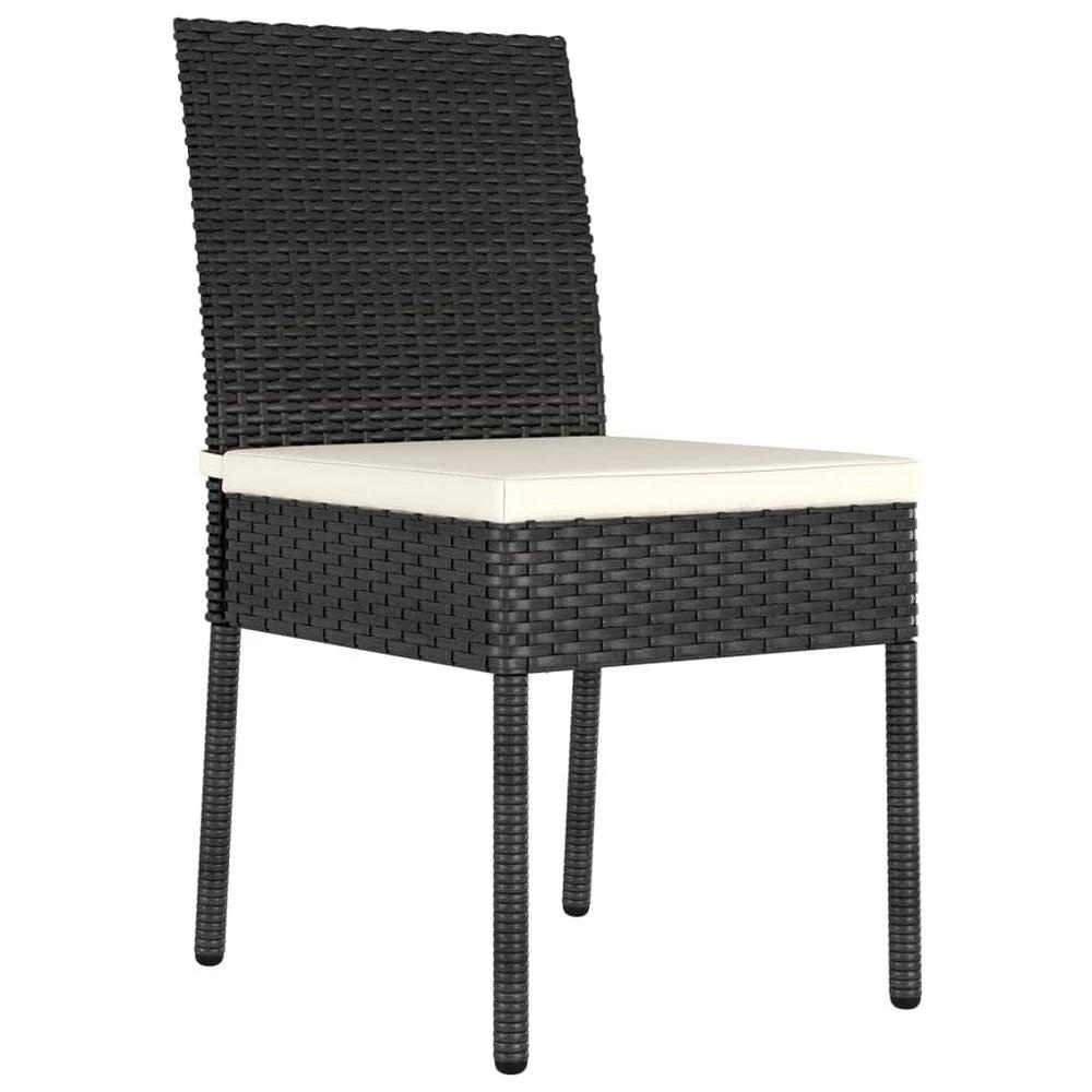 Garden Dining Chairs 4 pcs vidaXL Poly Rattan Black by vidaXL