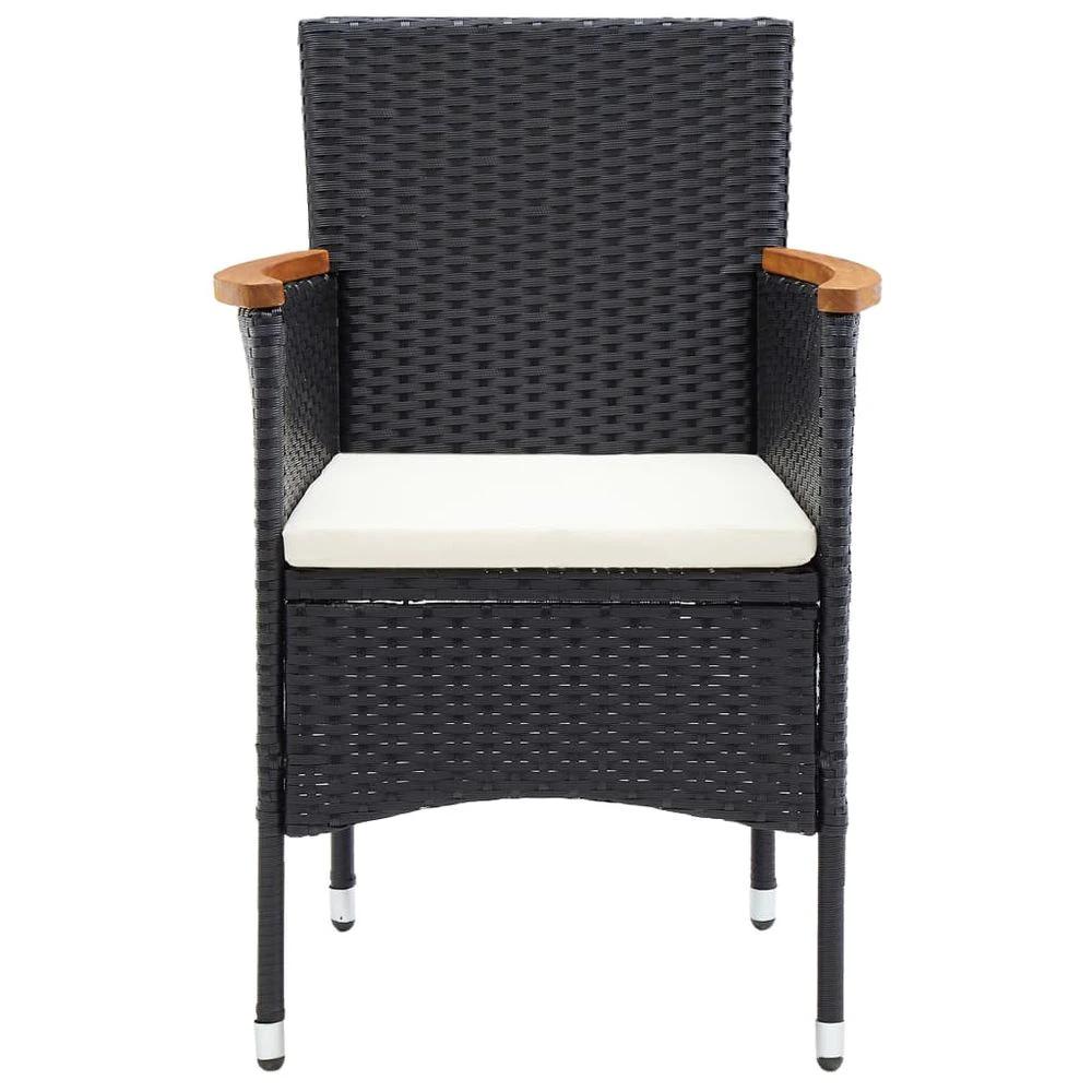 Garden Dining Chairs 4 pcs vidaXL Poly Rattan Black by vidaXL