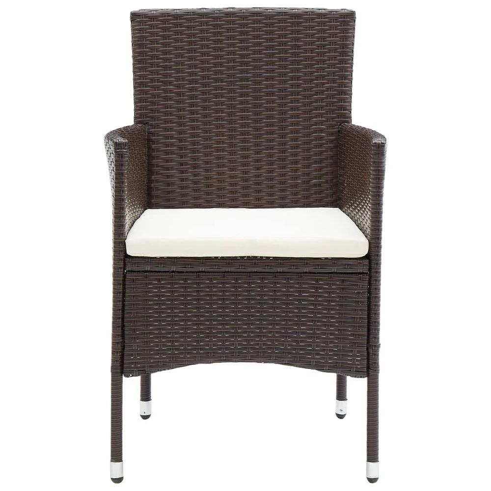 vidaXL Garden Dining Chairs 4 pcs vidaXL Poly Rattan Brown - Uncategorized Garden Chairs