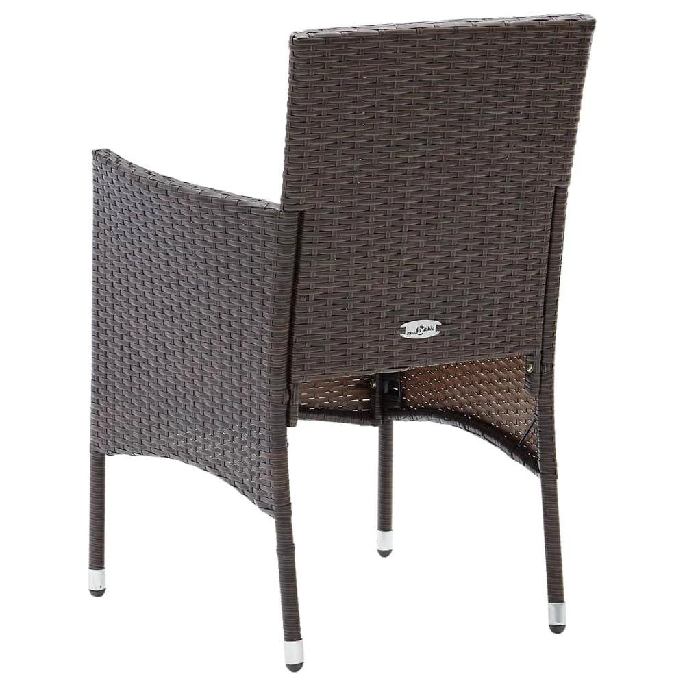 vidaXL Garden Dining Chairs 4 pcs vidaXL Poly Rattan Brown - Uncategorized Garden Chairs