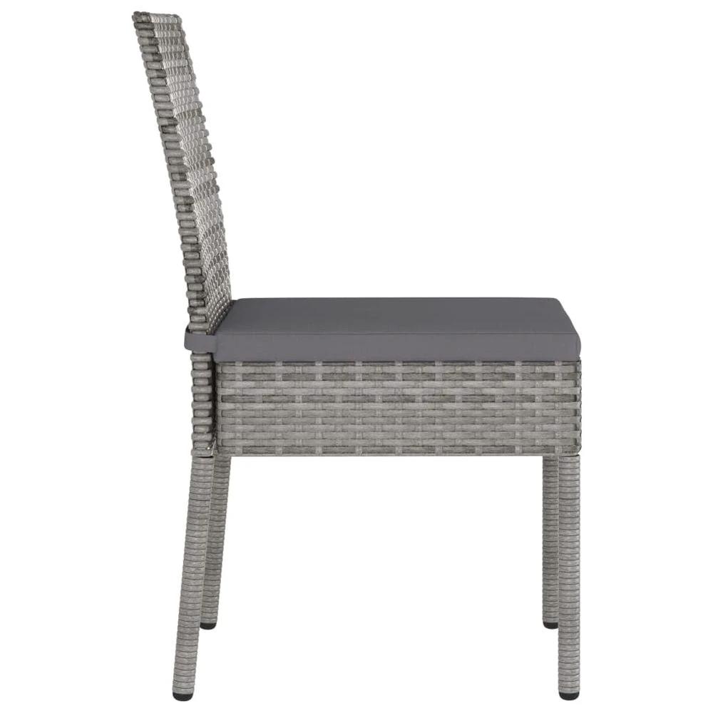 Garden Dining Chairs 4 pcs vidaXL Poly Rattan Grey by vidaXL
