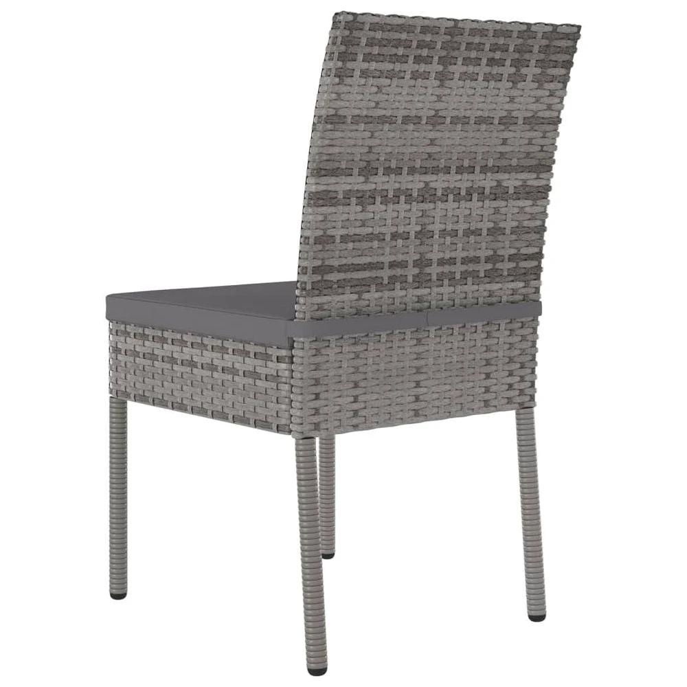 Garden Dining Chairs 4 pcs vidaXL Poly Rattan Grey by vidaXL