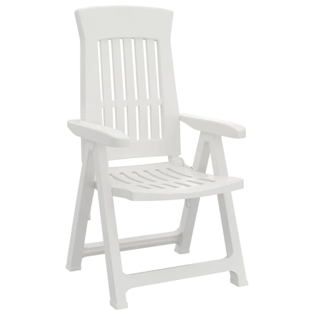 Garden Reclining Chairs 2 pcs vidaXL White PP by vidaXL