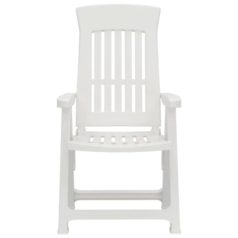 Garden Reclining Chairs 2 pcs vidaXL White PP by vidaXL