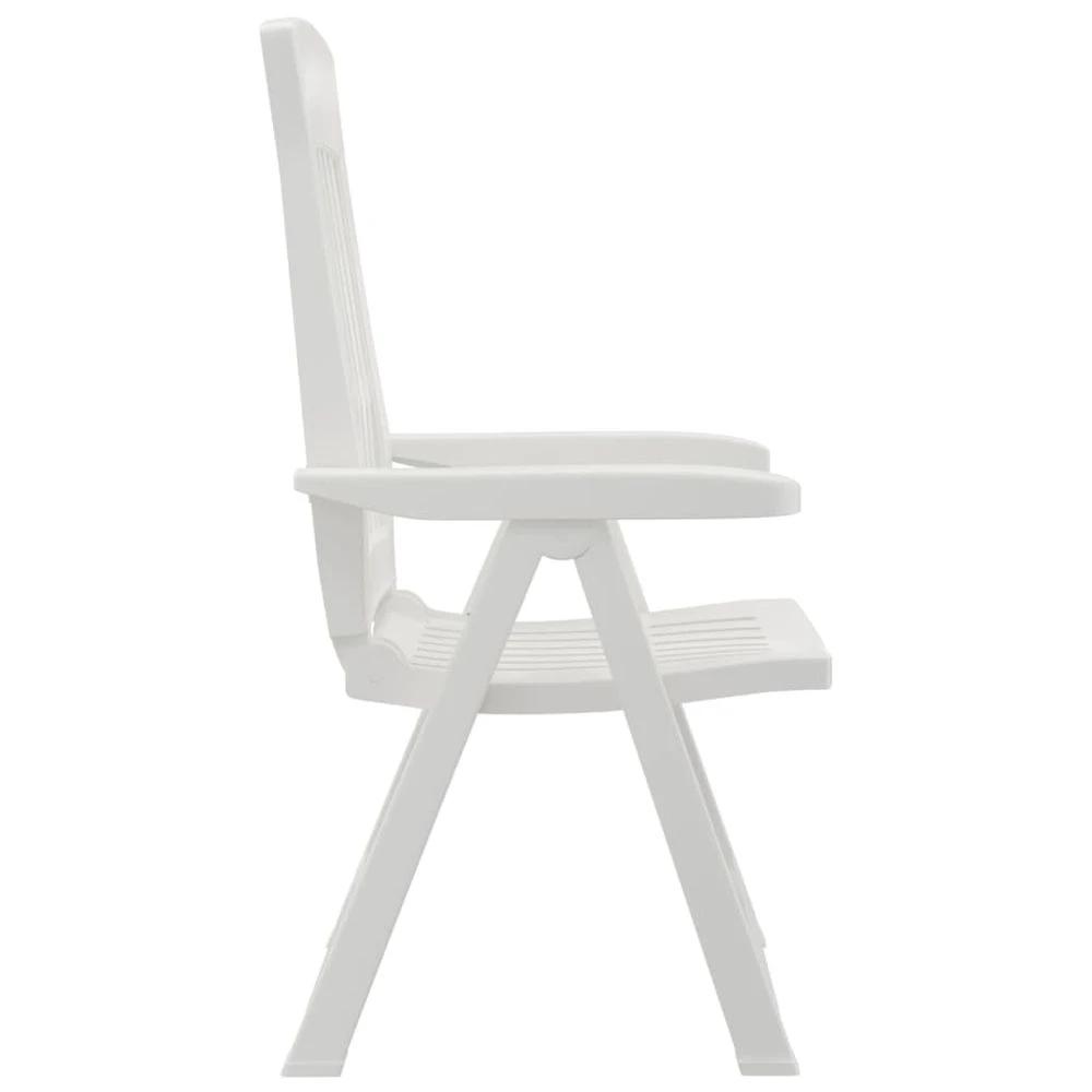 Garden Reclining Chairs 2 pcs vidaXL White PP by vidaXL