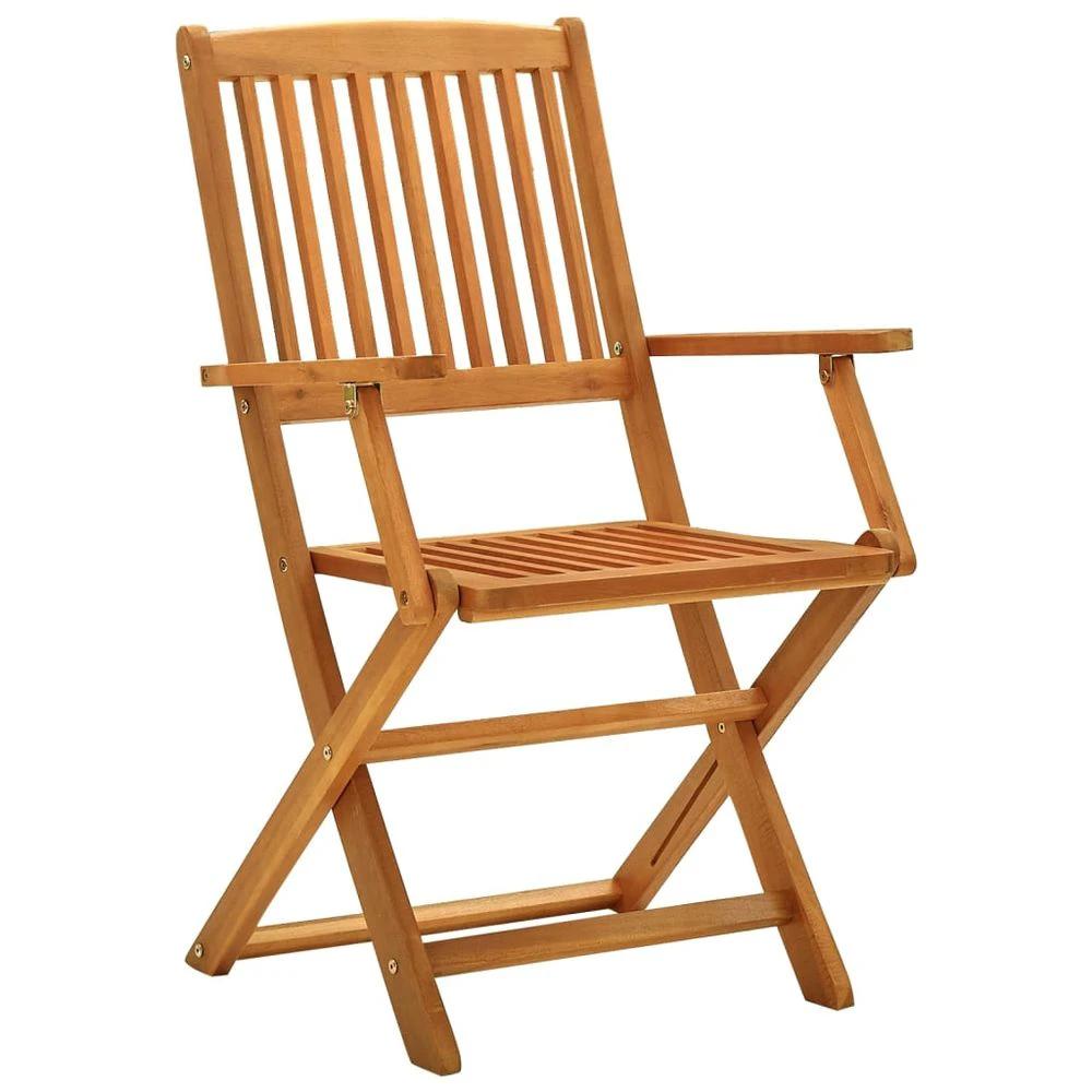 Folding Garden Chairs 2 pcs vidaXL Solid Eucalyptus Wood by vidaXL