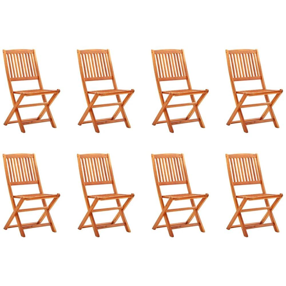 Folding Garden Chairs 2 pcs vidaXL Solid Eucalyptus Wood by vidaXL