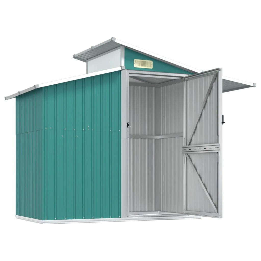 vidaXL vidaXL Garden Shed Green 270x130x208.5 cm Galvanised Steel - Garden Shed