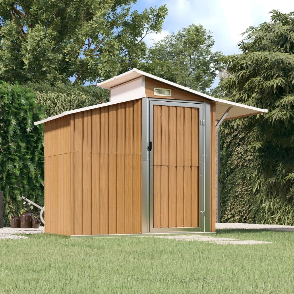 vidaXL Garden Shed Green 270x130x208.5 cm Galvanised Steel by vidaXL