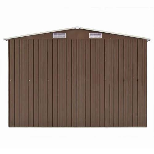 vidaXL Garden Shed Brown 257x990x181 cm Galvanised steel - Garden Shed from vidaXL