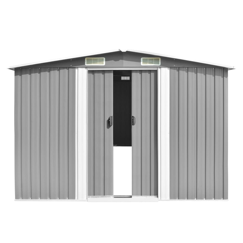 vidaXL Garden Shed Grey 257x990x181 cm Galvanised steel by vidaXL