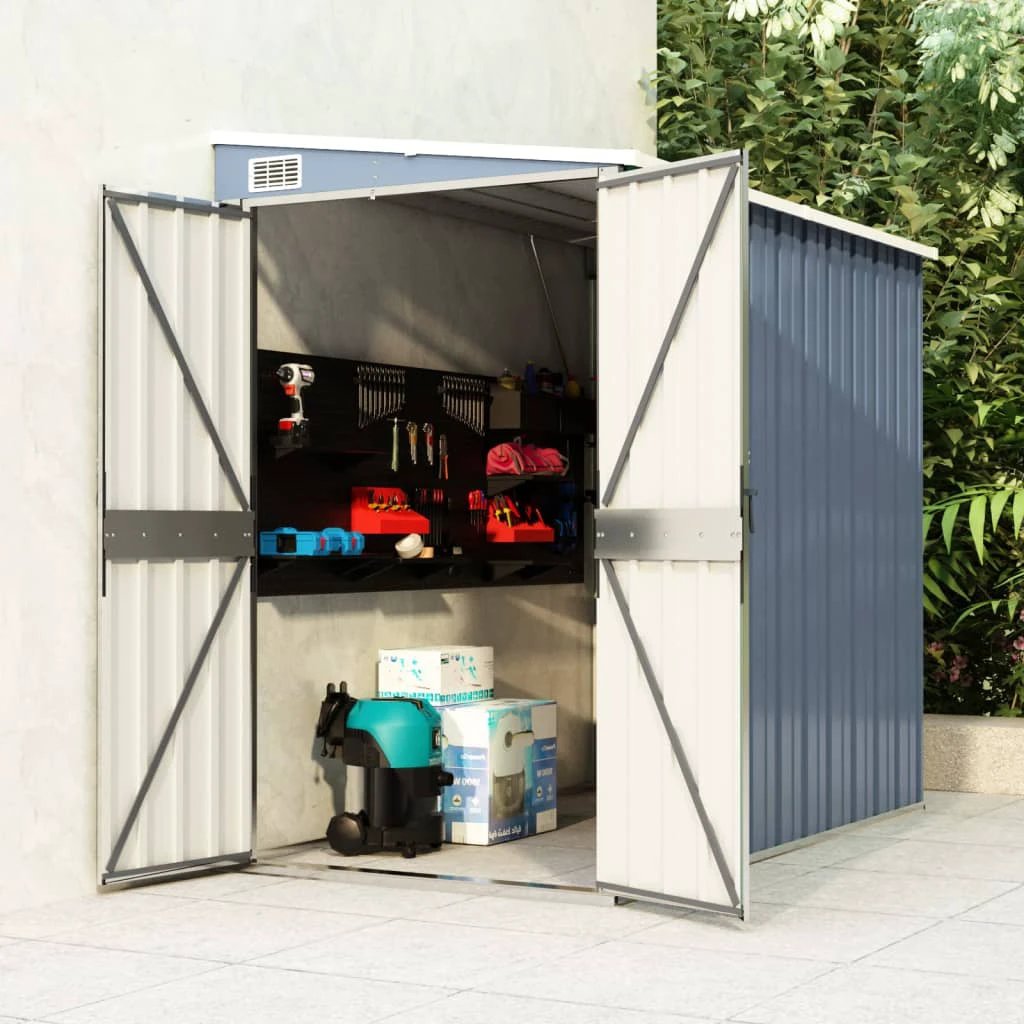 vidaXL vidaXL Wall-mounted Garden Shed Green 118x100x178 cm Galvanised Steel - Garden Shed