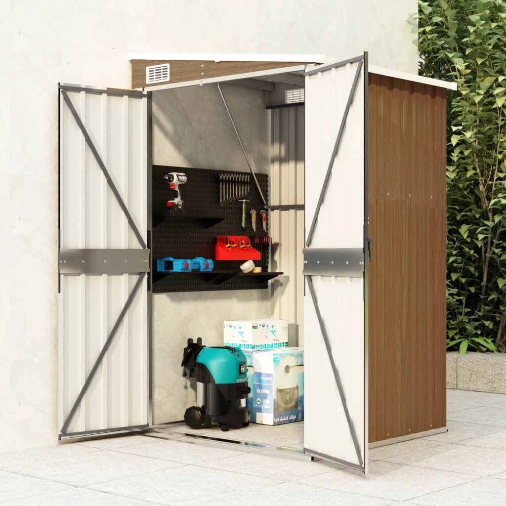 vidaXL Wall-mounted Garden Shed Green 118x100x178 cm Galvanised Steel by vidaXL