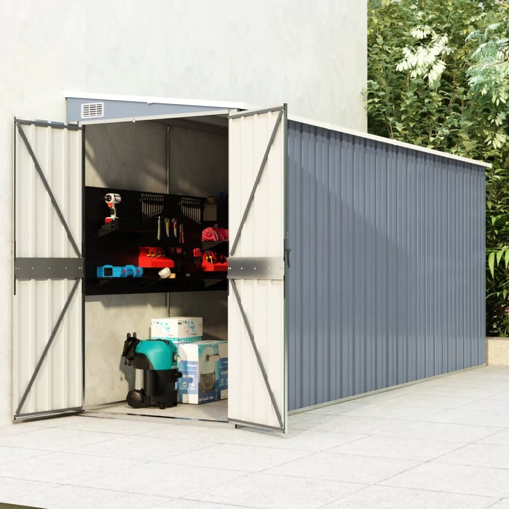 vidaXL vidaXL Wall-mounted Garden Shed Green 118x100x178 cm Galvanised Steel - Garden Shed