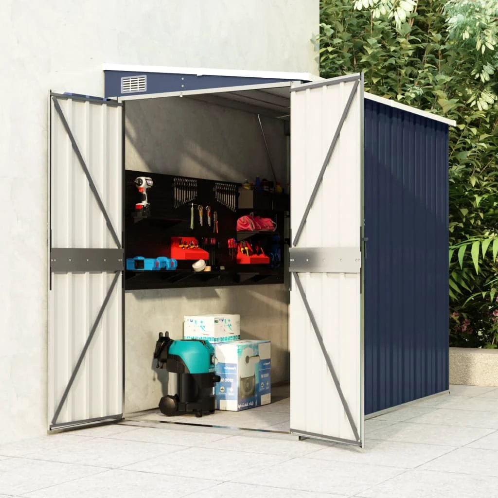 vidaXL Wall-mounted Garden Shed Green 118x100x178 cm Galvanised Steel by vidaXL