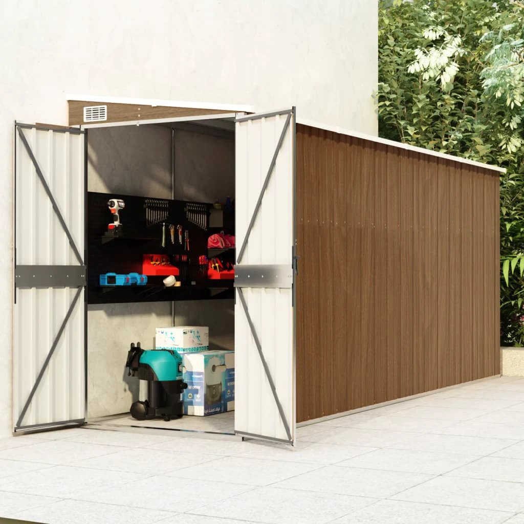 vidaXL vidaXL Wall-mounted Garden Shed Green 118x100x178 cm Galvanised Steel - Garden Shed