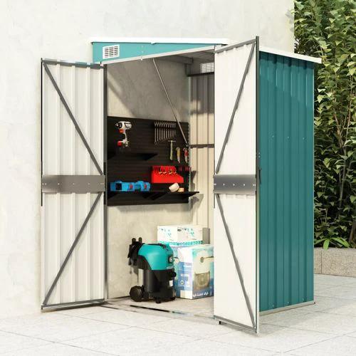 vidaXL vidaXL Wall-mounted Garden Shed Green 118x100x178 cm Galvanised Steel - Garden Shed