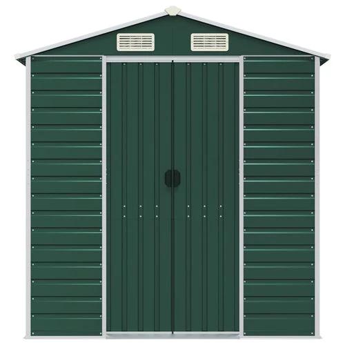 vidaXL Garden Shed Green 191x130x198 cm Galvanised Steel - Garden Shed