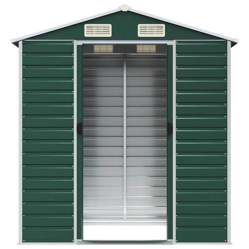 vidaXL Garden Shed Green 191x130x198 cm Galvanised Steel - Garden Shed