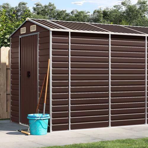 vidaXL Garden Shed Green 191x130x198 cm Galvanised Steel - Garden Shed